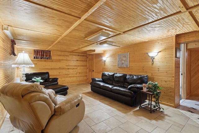 404 Vale Ave N, Rockford, IL 61107 - living room with wood ceiling and wooden walls