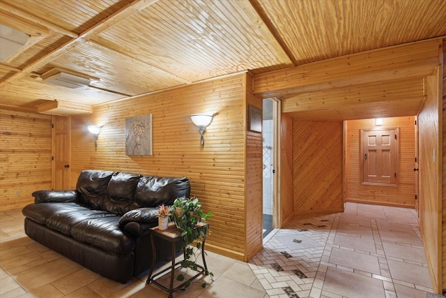 404 Vale Ave N, Rockford, IL 61107 - living area with wooden ceiling and wood walls