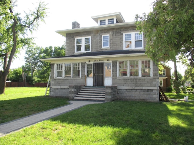 312 Union St, Joliet, IL 60433 - traditional style home with a chimney