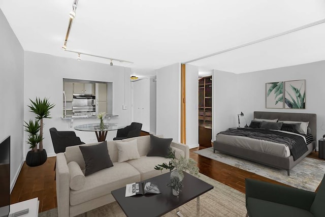 400 E Randolph St Unit 3321, Chicago, IL 60601 - living area with wood finished floors, rail lighting, and baseboards