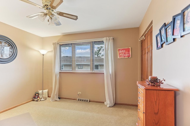 11025 S Kolmar Ave, Oak Lawn, IL 60453 - bedroom featuring light carpet, baseboards, and a ceiling fan
