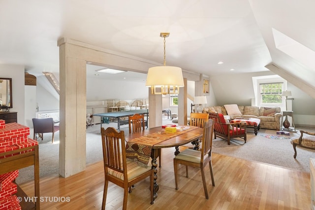 539 N E Ave, Oak Park, IL 60302 - dining space with light wood-style flooring and lofted ceiling