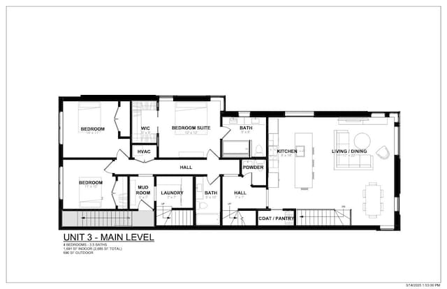 222 S Oakley Blvd Unit 3, Chicago, IL 60612 - room layout