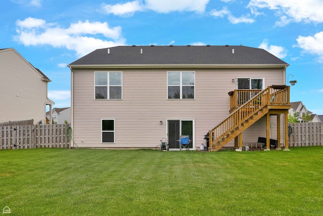 8716 Pebble Creek Ct, Wonder Lake, IL 60097 - rear view of house with stairs and a wooden deck