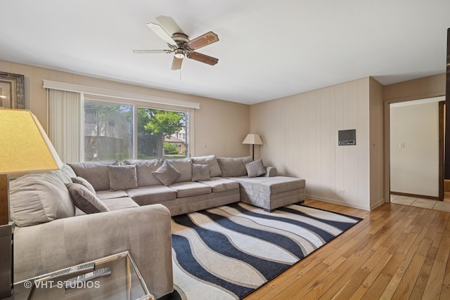 4216 Yorkshire Ln, Northbrook, IL 60062 - living area featuring wood-type flooring, a ceiling fan, and baseboards