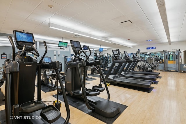 505 N Lake Shore Dr Unit 4807, Chicago, IL 60611 - exercise room with wood finished floors