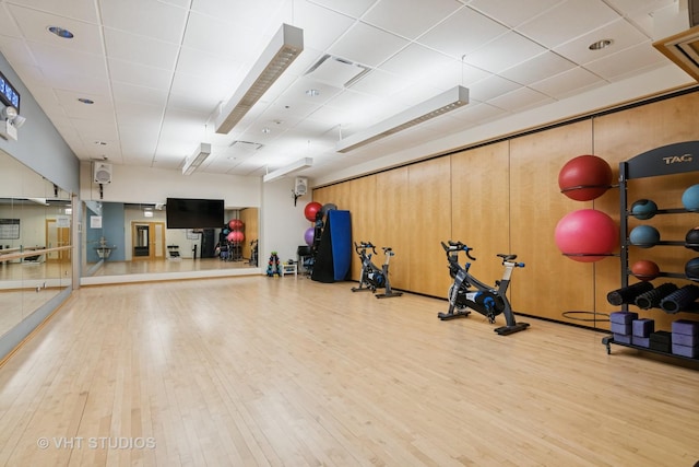 505 N Lake Shore Dr Unit 4807, Chicago, IL 60611 - workout room featuring wood finished floors