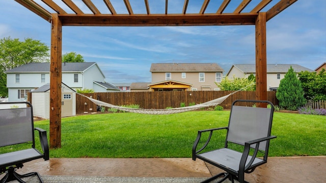 302 Gambel Ct, Normal, IL 61761 - view of yard featuring a pergola, a patio area, and a residential view