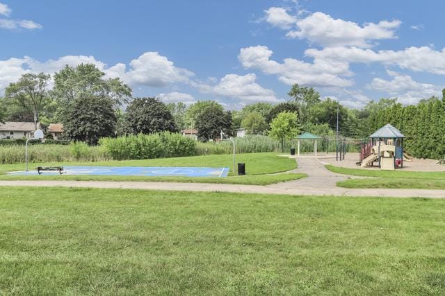 surrounding community featuring a lawn