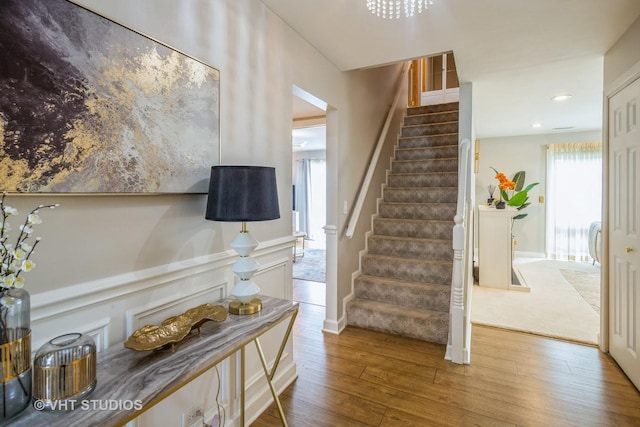 1109 Danvers Ct, Schaumburg, IL 60193 - staircase with wood finished floors