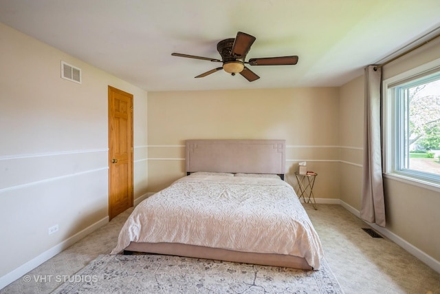 1109 Danvers Ct, Schaumburg, IL 60193 - bedroom with light colored carpet, baseboards, and ceiling fan