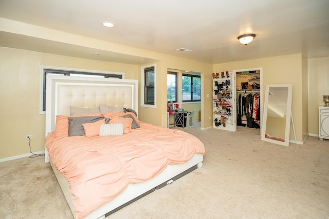 8743 S Constance Ave, Chicago, IL 60617 - bedroom with light carpet, baseboards, a spacious closet, recessed lighting, and a closet