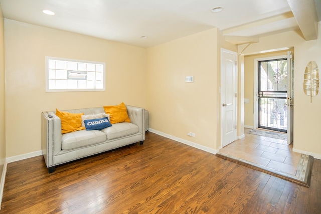 8743 S Constance Ave, Chicago, IL 60617 - living area featuring wood finished floors, baseboards, and recessed lighting