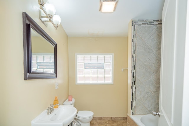 8743 S Constance Ave, Chicago, IL 60617 - full bath with toilet, a sink, tile patterned floors, and shower / bath combination