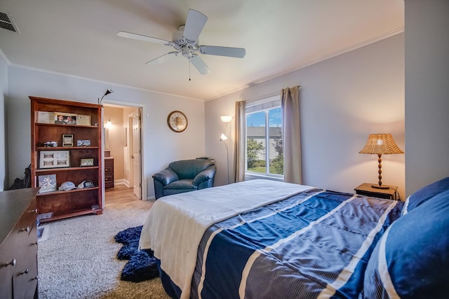 1163 Whispering Hills Dr, Naperville, IL 60540 - bedroom featuring crown molding, carpet, ceiling fan, and connected bathroom