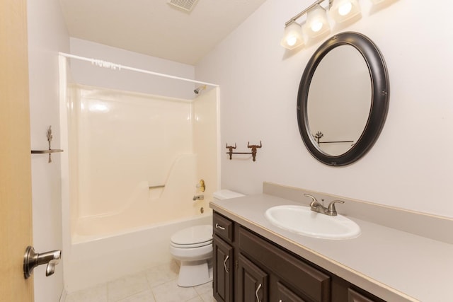 2321 Woodhavens Dr, Bloomington, IL 61701 - bathroom featuring tile patterned floors, vanity, and shower / washtub combination