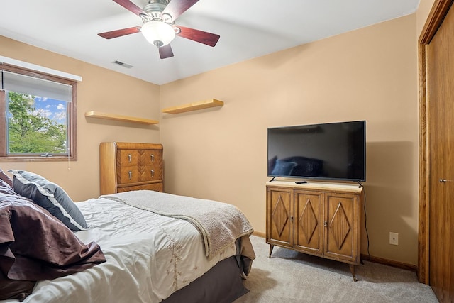 16212 Forest Ave, Oak Forest, IL 60452 - bedroom with light carpet, baseboards, and a ceiling fan