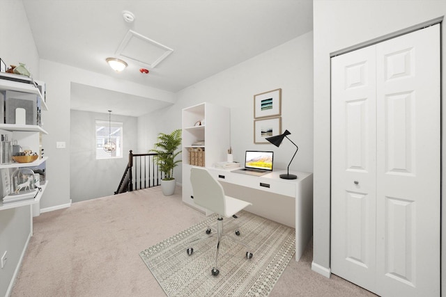 1413 N Charles Ave, Naperville, IL 60563 - office featuring light colored carpet, attic access, and baseboards
