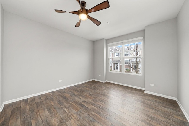 1413 N Charles Ave, Naperville, IL 60563 - spare room featuring dark wood finished floors, baseboards, and ceiling fan