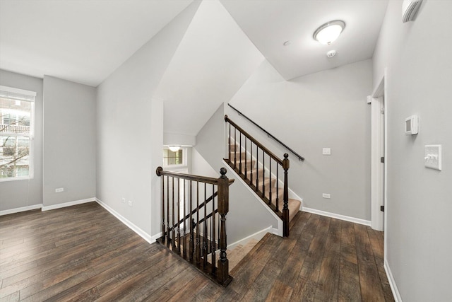 1413 N Charles Ave, Naperville, IL 60563 - stairs with hardwood / wood-style floors and baseboards