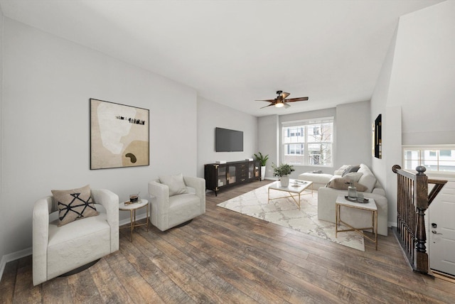 1413 N Charles Ave, Naperville, IL 60563 - living area with wood finished floors and ceiling fan