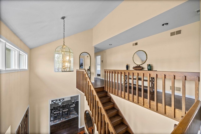7 Surrey Rd, Lemont, IL 60439 - stairway with high vaulted ceiling and wood finished floors