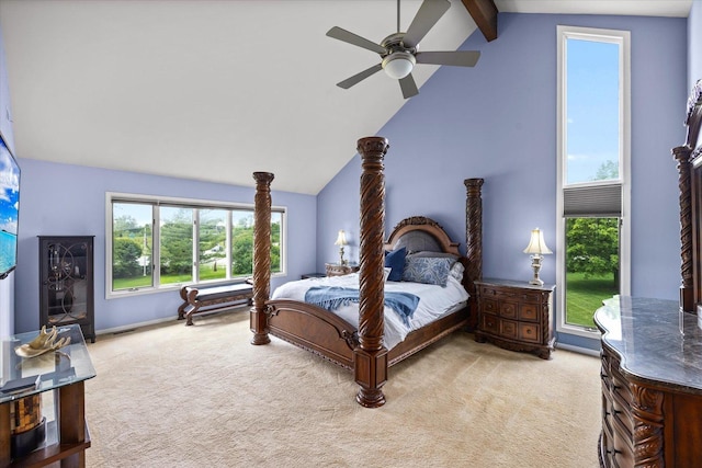 7 Surrey Rd, Lemont, IL 60439 - bedroom with light colored carpet, a ceiling fan, and baseboards