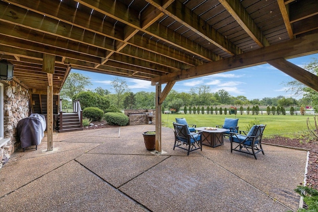 7 Surrey Rd, Lemont, IL 60439 - view of patio with an outdoor fire pit and grilling area