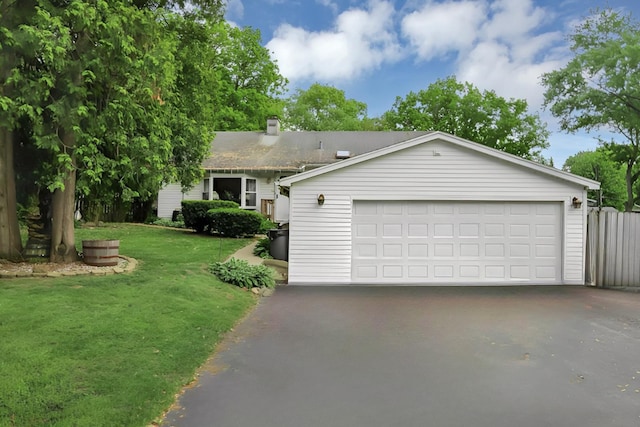 17963 W Greentree Rd, Grayslake, IL 60030 - view of front of home with a garage, a front lawn, and a chimney