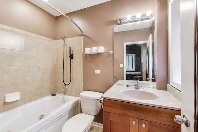 3159 W Washington Blvd, Chicago, IL 60612 - bathroom featuring a combined bath / shower with jetted tub, vanity, and toilet