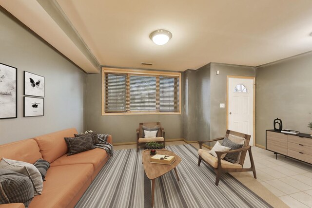 3159 W Washington Blvd, Chicago, IL 60612 - living area featuring light tile patterned flooring and baseboards