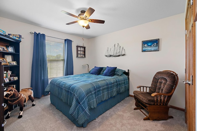 2609 E 1500s Rd, Kankakee, IL 60901 - bedroom with carpet floors, a ceiling fan, and baseboards