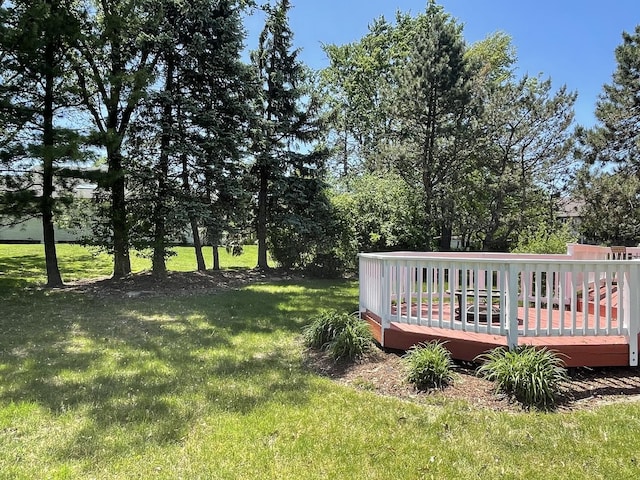 13153 W Pin Oak Dr, Homer Glen, IL 60491 - view of green lawn with a deck