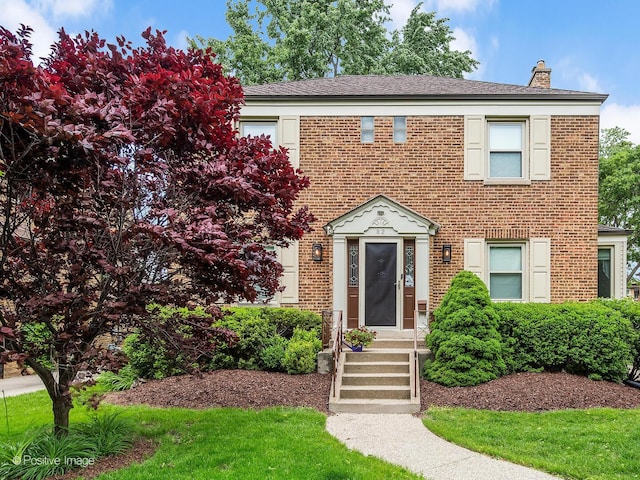 82 Northgate Rd, Riverside, IL 60546 - view of front of property featuring a chimney and brick siding
