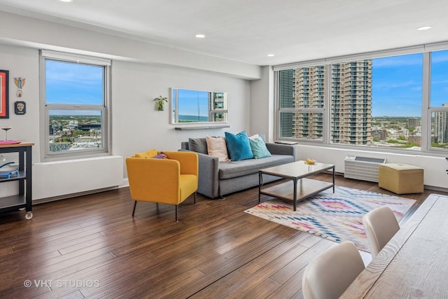 3600 N Lake Shore Dr Unit 2212, Chicago, IL 60613 - living room with plenty of natural light, recessed lighting, and hardwood / wood-style floors