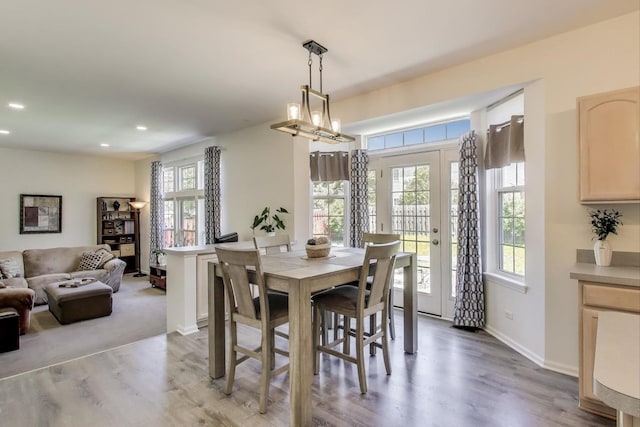 1400 Patrick Dr, Mundelein, IL 60060 - dining room featuring light wood-style floors, recessed lighting, and baseboards