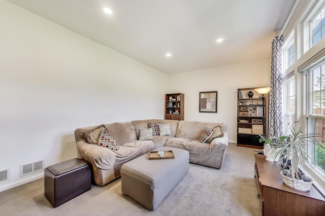 1400 Patrick Dr, Mundelein, IL 60060 - living room featuring light carpet, baseboards, and recessed lighting