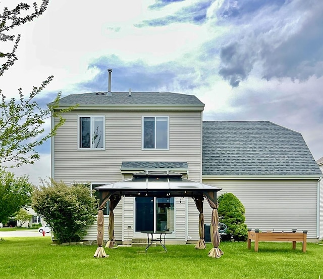 749 S Vintage Ln, Round Lake, IL 60073 - back of house with a gazebo and a yard