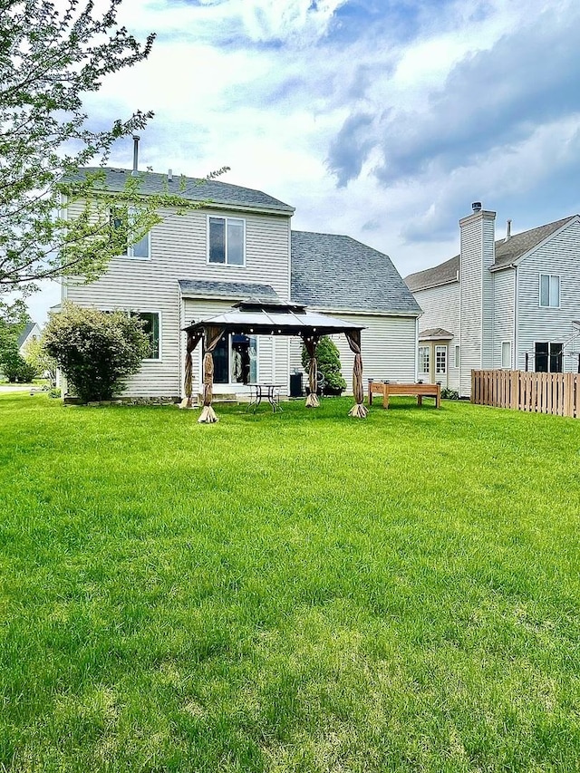 749 S Vintage Ln, Round Lake, IL 60073 - rear view of house featuring a gazebo and central air condition unit