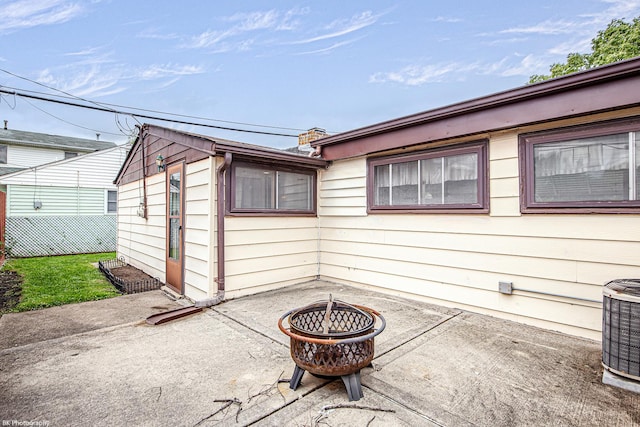 4243 W 90th Pl, Hometown, IL 60456 - view of patio / terrace with a fire pit and central air condition unit