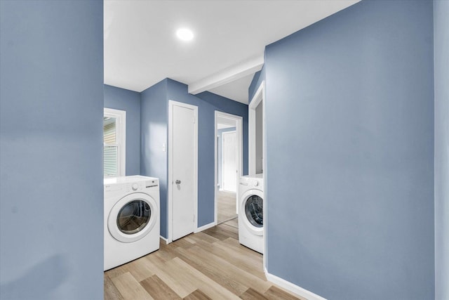713 E Michigan Ave, Urbana, IL 61801 - washroom with washer / clothes dryer, baseboards, and wood finished floors