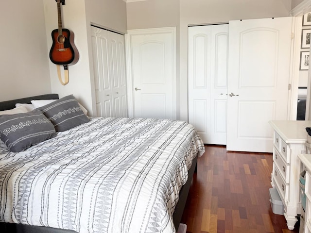 4950 N Western Ave Unit Ph2, Chicago, IL 60625 - bedroom with two closets and dark wood-type flooring