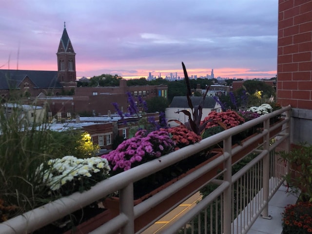 4950 N Western Ave Unit Ph2, Chicago, IL 60625 - view of balcony at dusk