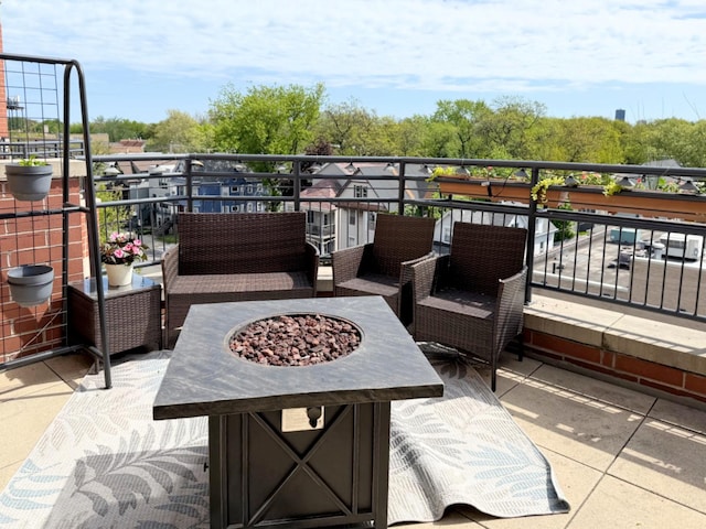 4950 N Western Ave Unit Ph2, Chicago, IL 60625 - view of patio / terrace featuring a balcony and an outdoor fire pit