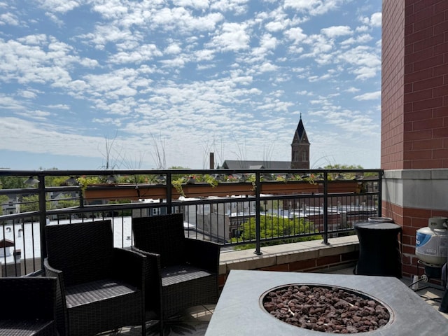 4950 N Western Ave Unit Ph2, Chicago, IL 60625 - view of patio / terrace with a balcony and an outdoor fire pit