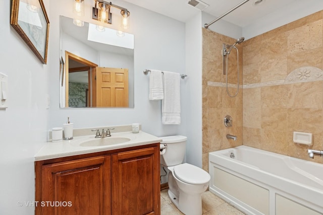 4335 Dewey Ave, Matteson, IL 60443 - full bathroom featuring vanity,  shower combination, and tile patterned flooring