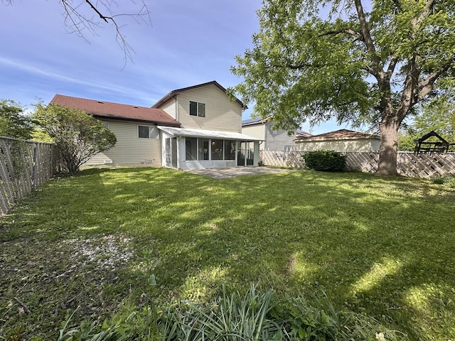 5911 Timberlane Rd, Matteson, IL 60443 - rear view of house featuring a sunroom