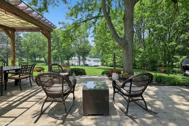 26874 N Countryside Lake Dr, Mundelein, IL 60060 - view of patio featuring a pergola and outdoor dining space