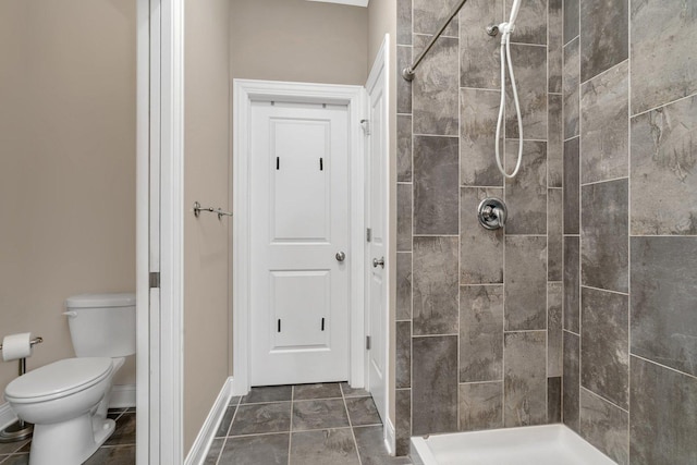 1200 Farmstone Dr, Diamond, IL 60416 - full bathroom featuring toilet, a stall shower, and tile patterned floors