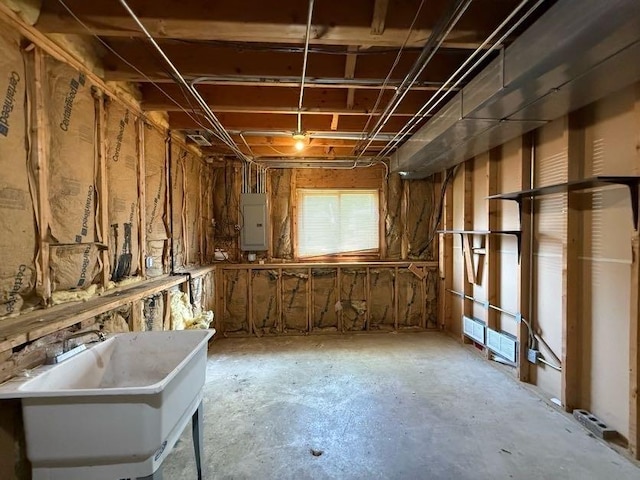 424 E Clark St, Glenwood, IL 60425 - misc room featuring electric panel and a sink